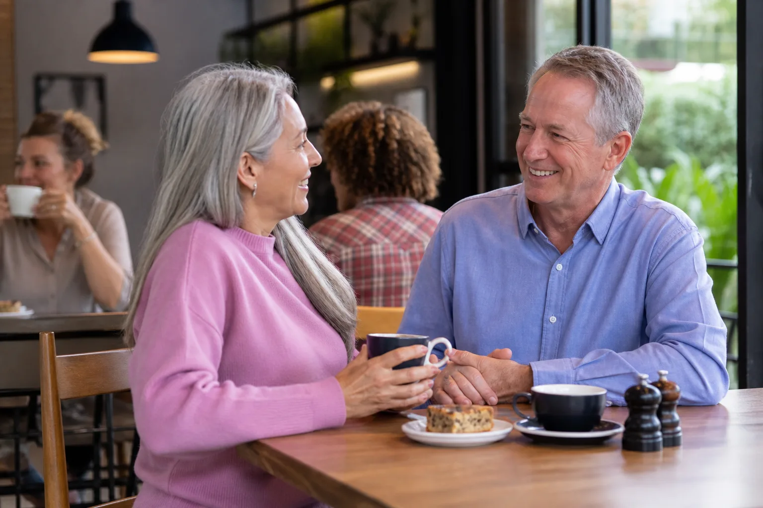 A widowed man meeting someone for coffee in Reading