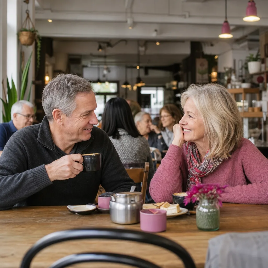 Two adults meeting beside the river in Caversham