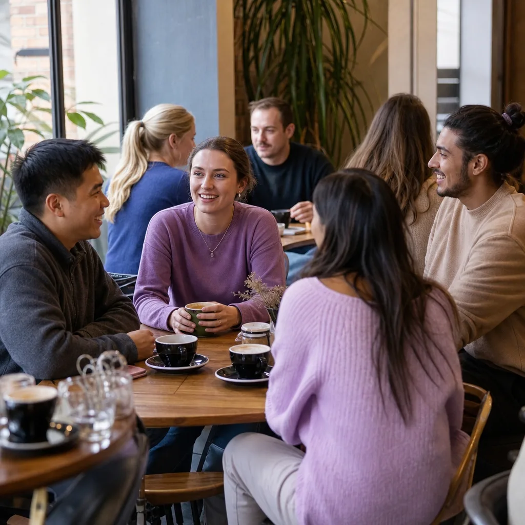 Two friends arranging another local meet-up on their phones